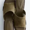 Sandales en cuir à talon bloc