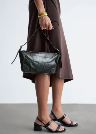 Sac à bandoulière rectangulaire en cuir