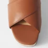 Sandales à talons compensés en cuir
