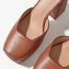 Sandales à talons compensés en cuir