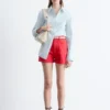 Short en denim taille haute