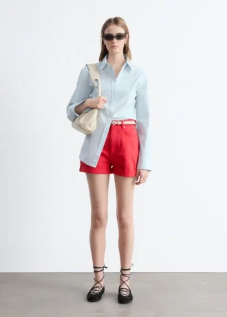 Short en denim taille haute