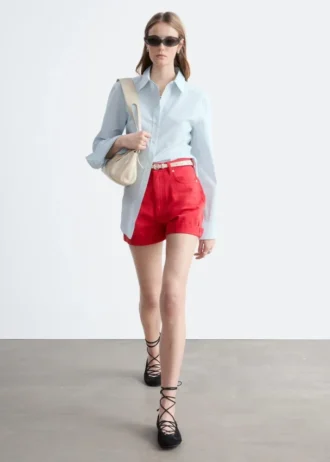 Short en denim taille haute