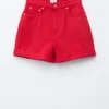 Short en denim taille haute