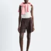 Shorts en lin ajusté