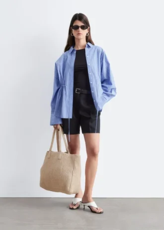 Shorts en lin ajusté
