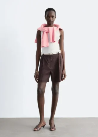 Shorts en lin ajusté