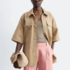 Shorts en lin ajusté