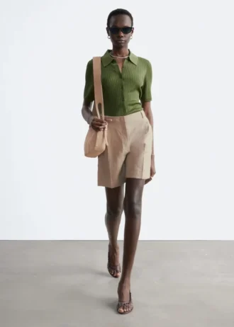 Shorts en lin ajusté