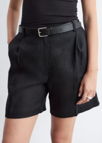 Shorts en lin ajusté