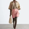 Shorts en lin ajusté