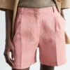 Shorts en lin ajusté