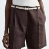 Shorts en lin ajusté