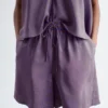 Shorts en soie à cordon