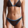 Slip de bikini à bordures contrastées