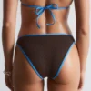 Slip de bikini à bordures contrastées