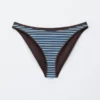Slip de bikini côtelé à bordures contrastées