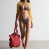 Haut de bikini triangle froncé
