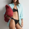 Slip de bikini froncé