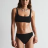 Slip de bikini taille haute texturé