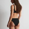 Slip de bikini taille haute texturé