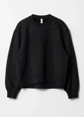 Sweat-shirt brodé de strass