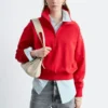 Sweat-shirt à col cheminée et fermeture éclair