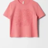 T-shirt à appliqués floraux