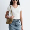 T-shirt en coton à col en V