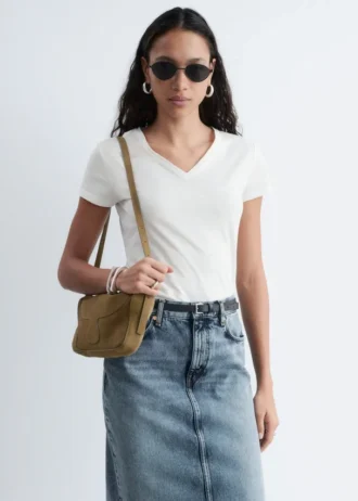 T-shirt en coton à col en V