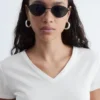 T-shirt en coton à col en V
