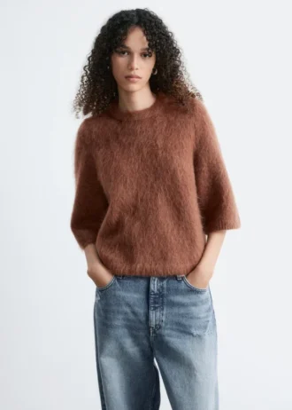 T-shirt en maille mélangée mohair