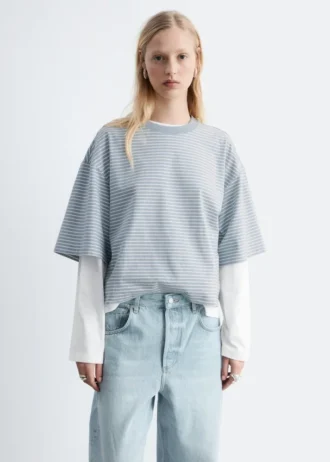 T-shirt oversize en coton rayé
