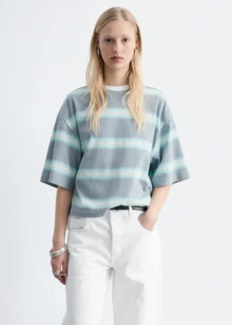 T-shirt oversize en coton rayé