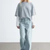 T-shirt oversize en coton rayé