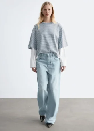 T-shirt oversize en coton rayé