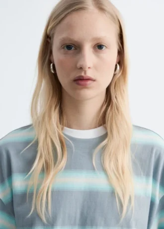 T-shirt oversize en coton rayé