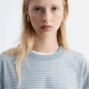 T-shirt oversize en coton rayé