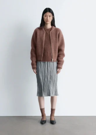 Veste aviateur en laine tricotée