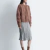 Veste aviateur en laine tricotée