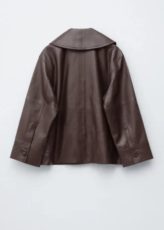 Veste carrée en cuir nappa