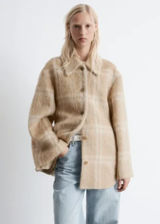 Veste chemise en laine à carreaux