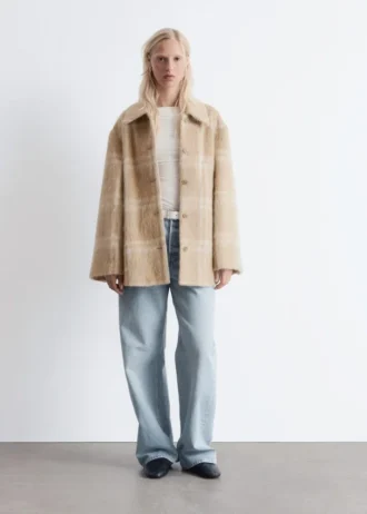 Veste chemise en laine à carreaux
