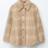 Veste chemise en laine à carreaux