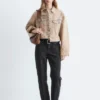 Veste courte en denim surteint