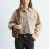 Veste courte en denim surteint