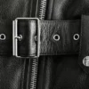 Veste de motard en cuir avec ceinture