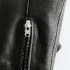 Veste de motard en cuir avec ceinture
