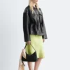 Veste en cuir à cordon de serrage à la taille
