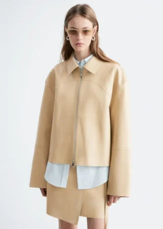 Veste en cuir décontractée